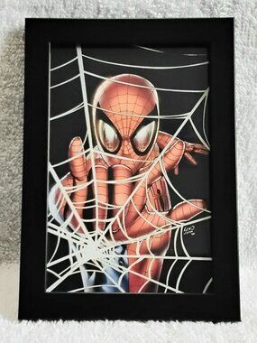 3/$25 4" x 6" Framed Spider-Man Web Slinger Custom Pic!!